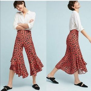 Anthropologie Ett:Twa Virginie Floral Ruffle Pants